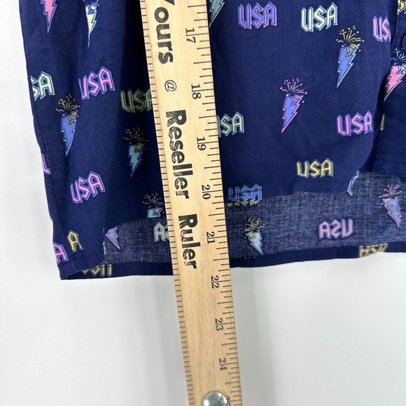 LulaRoe Womens Amy Button Down Shirt Lighting Bolt Fire Crackers Multicolor XXS - Picture 4 of 7